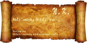 Némedy Klára névjegykártya